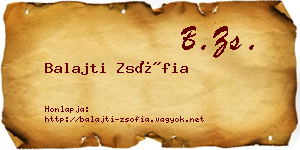 Balajti Zsófia névjegykártya